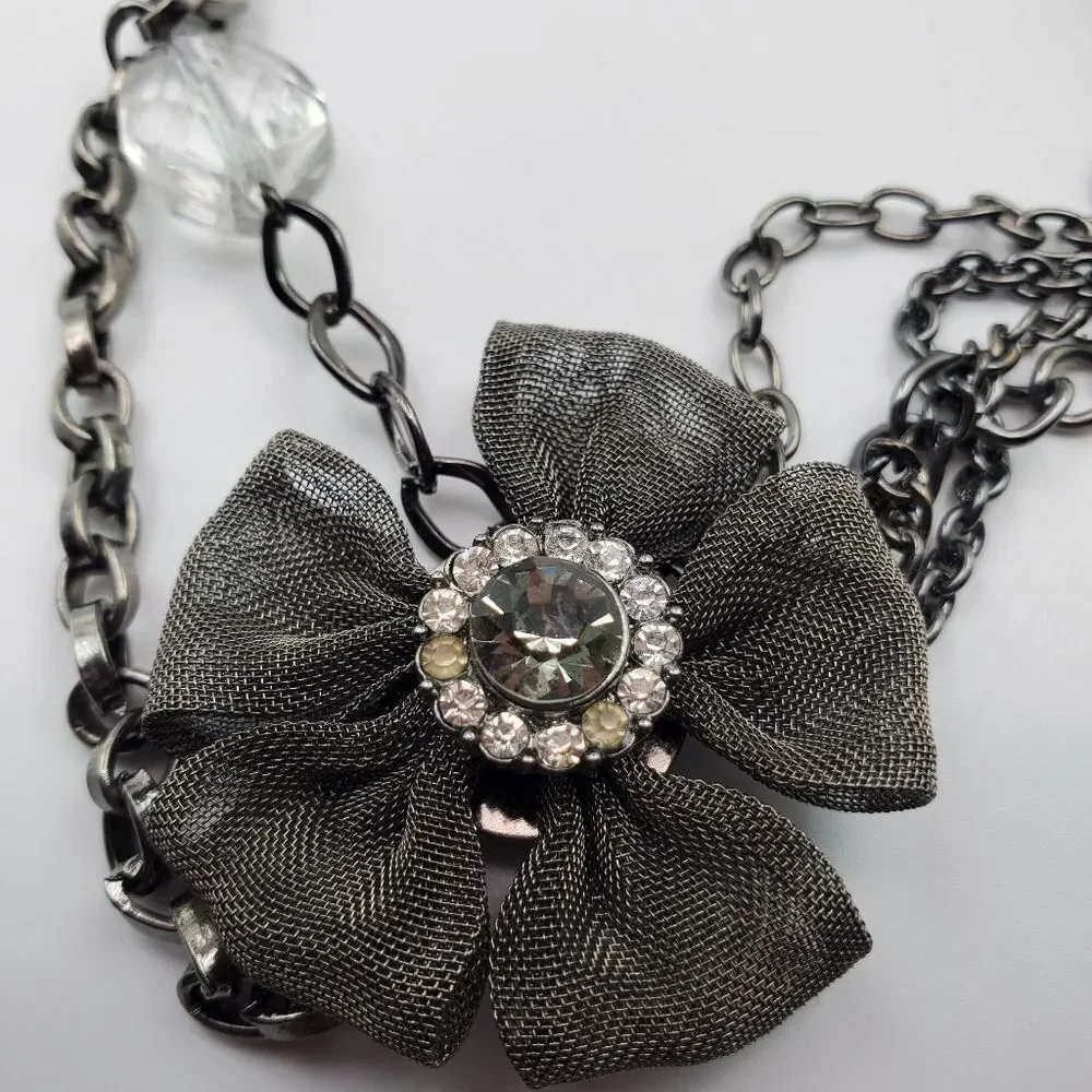 Tea times of yesterday mesh statement‎ necklace N1037